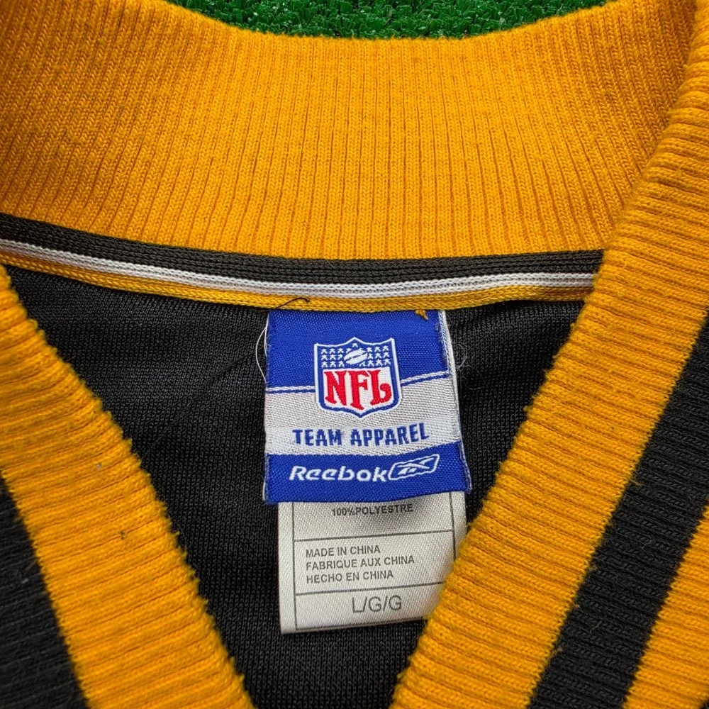 Vintage Pittsburgh Steelers Reebok NFL Bomber Track Jacket Mens Large Full Zip